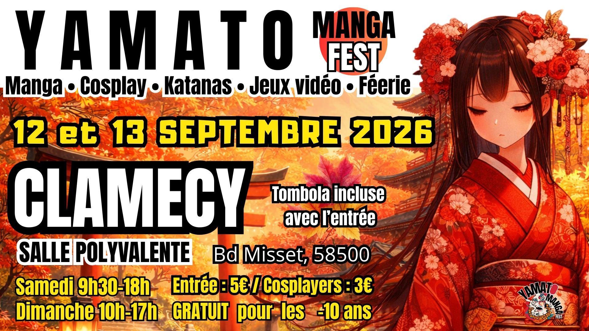 YAMATO MANGA FEST – CLAMECY 2026 12 & 13 septembre 2026