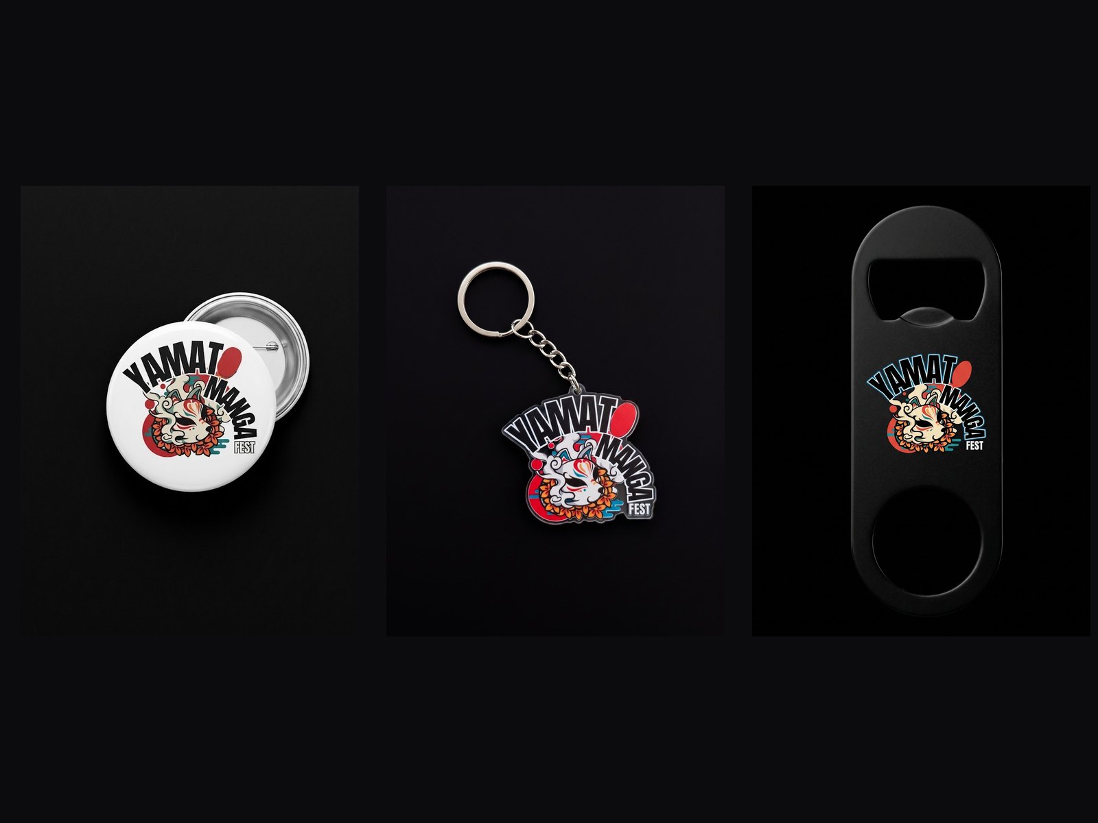 Pack Yamato : badge + porte-clés + décapsuleur